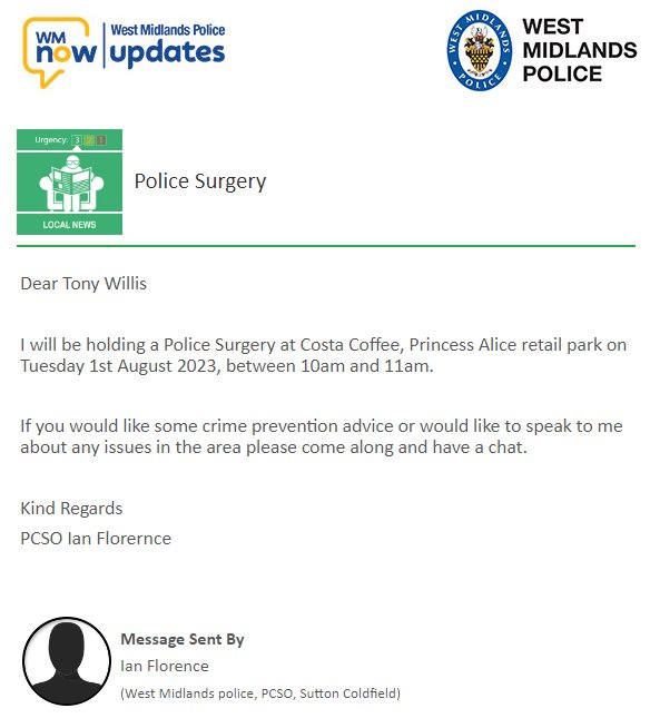 Police Surgery 1st August