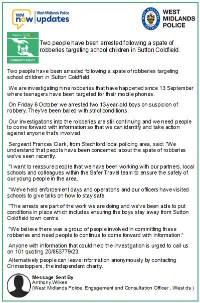 Police report 9th October